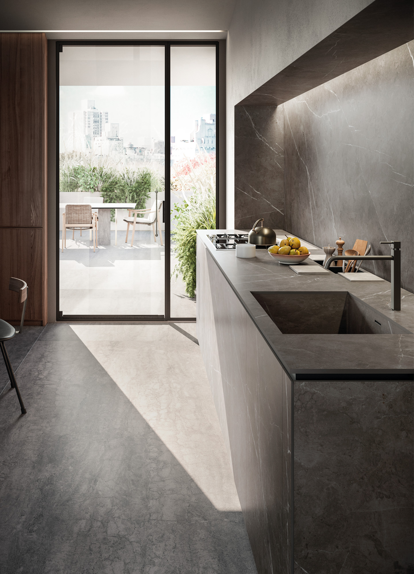 Peetri lnc 1/2 SLAB I NATURALI PIETRA GREY LUCIDATO XL (127.56X63.78)