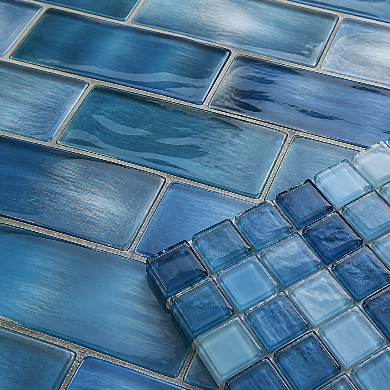 Peetri lnc blue glass tile material
