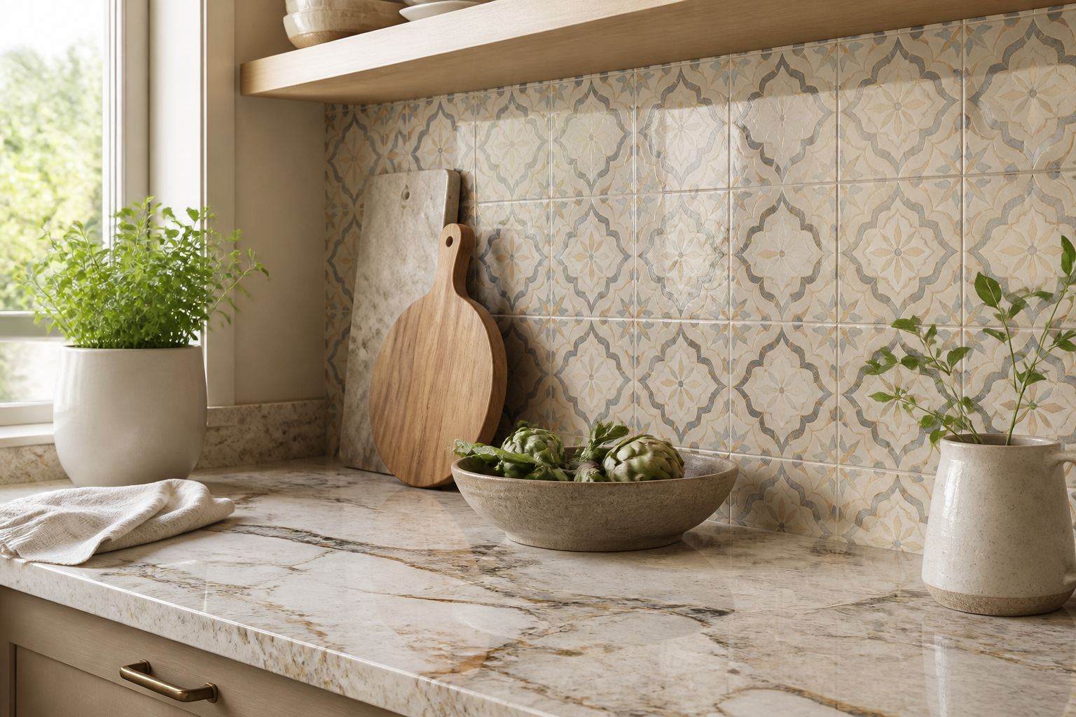 Peetri lnc patterned tile kitchen detail